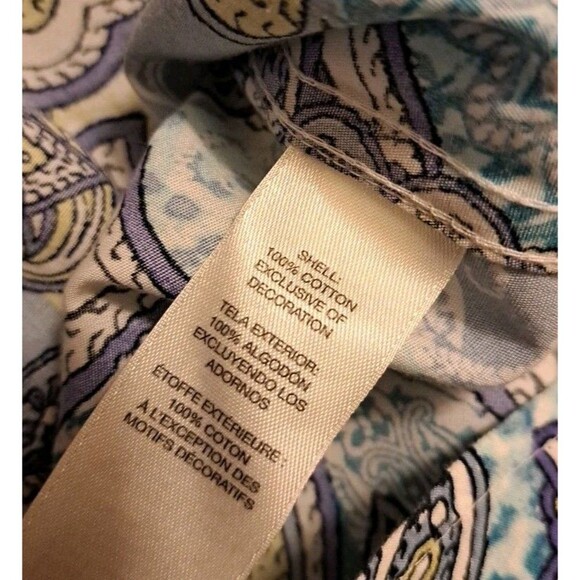 Chico's No Iron Top Shirt Women 3 US XL Button Up Paisley Preppy Classic Office - Picture 12 of 13